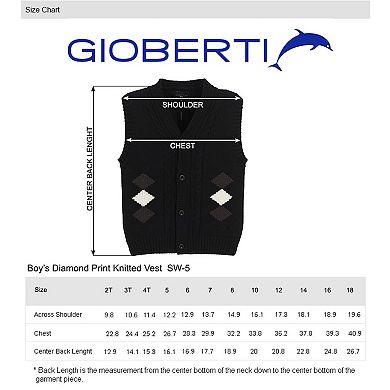 Gioberti Boy's 100% Cotton Diamond Knitted Vest
