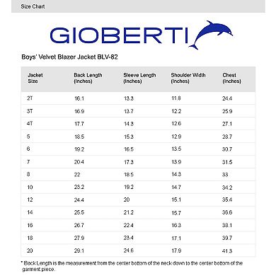 Gioberti Kid's Formal Velvet Blazer