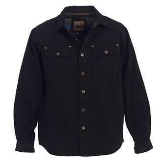 Gioberti Men's 100% Cotton Brushed and Soft Twill Shirt Jacket with Flannel Lining