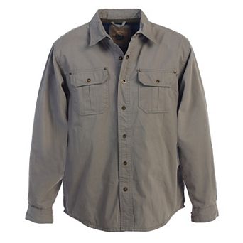 Gioberti Men's 100% Cotton Brushed and Soft Twill Shirt Jacket with Flannel Lining