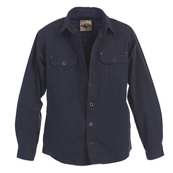 Gioberti Men's 100% Cotton Brushed and Soft Twill Shirt Jacket with Flannel Lining