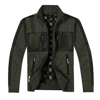 Gioberti Kid's Full Zip Cardigan Patch Design Sweater With Brushed Flannel Lining