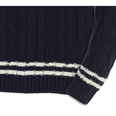 Gioberti Boys 100% Cotton V-neck Cable Knit Sweater