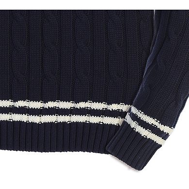 Gioberti Boy's 100% Cotton V-neck Cable Knit Sweater
