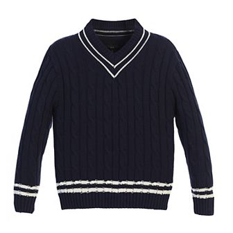 Gioberti Boy's 100% Cotton V-neck Cable Knit Sweater