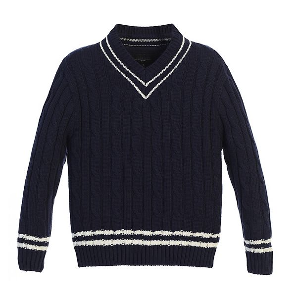 Gioberti Kids and Boys 100% Cotton V-Neck Cable Knit Sweater