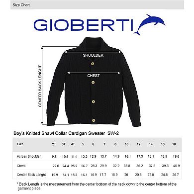 Gioberti Boys 100% Cotton Knitted Shawl Collar Cardigan Sweater
