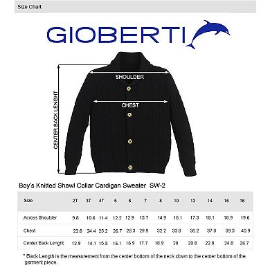 Gioberti Boy's 100% Cotton Knitted Shawl Collar Cardigan Sweater