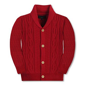 Gioberti Boy's 100% Cotton Knitted Shawl Collar Cardigan Sweater