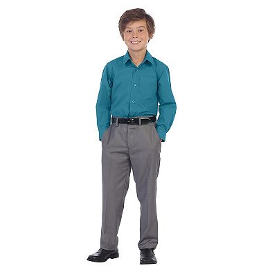 Gioberti Kid's Long Sleeve Solid Dress Shirt