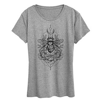 Women's Astrological Floral Bee Graphic Tee