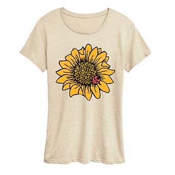 Women's Sunflower Ladybug Graphic Tee