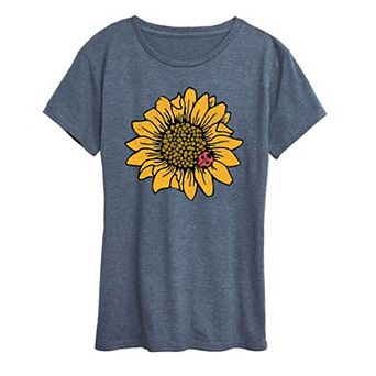 Women's Sunflower Ladybug Graphic Tee