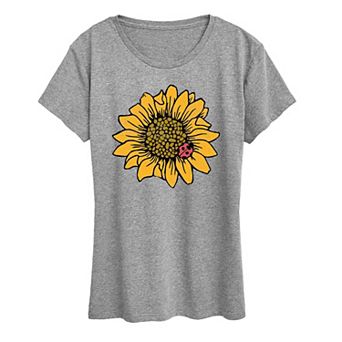 Women's Sunflower Ladybug Graphic Tee