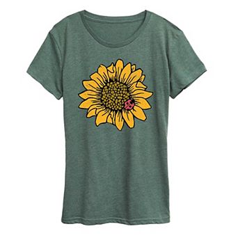 Women's Sunflower Ladybug Graphic Tee