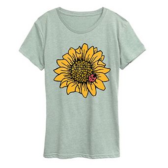 Women's Sunflower Ladybug Graphic Tee