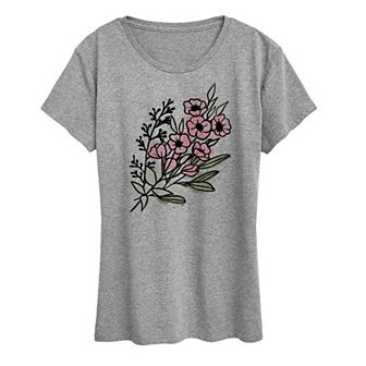 Women's Watercolor Flowers Graphic Tee