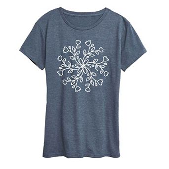 Women's Pinwheel Floral Circle Graphic Tee