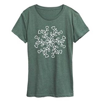 Women's Pinwheel Floral Circle Graphic Tee
