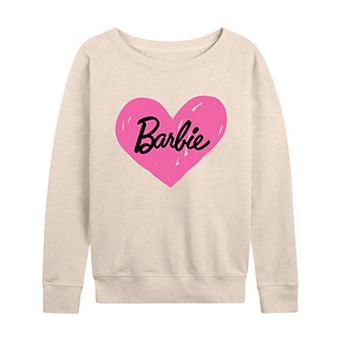 Women's Barbie® Hand Painted Heart Logo French Terry Long Sleeve Tee