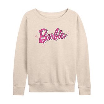 Women's Barbie® Sketch Logo French Terry Long Sleeve Tee