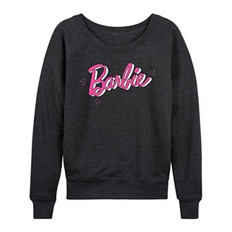 Women's Barbie® Sketch Logo French Terry Long Sleeve Tee