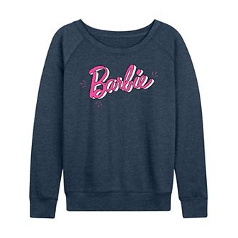 Women's Barbie® Sketch Logo French Terry Long Sleeve Tee