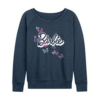 Women's Barbie® Butterfly Logo French Terry Long Sleeve Tee