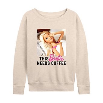 Women's Barbie® This Barbie Needs Coffee French Terry Long Sleeve Tee