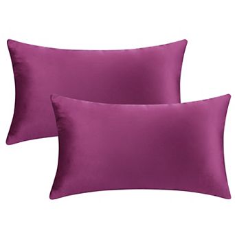 Velvet Modern Solid Couch Sofa Home Decorative Pillow Covers 2 pc 12" x 20"