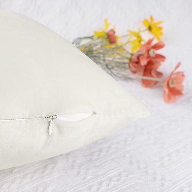 Velvet Modern Solid Couch Sofa Home Decorative Pillow Covers 2 Pcs 18" x 18"