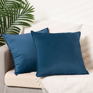 2Pcs Velvet Throw Home Decor Solid Couch Sofa Living Room Pillow Covers 18" x 18"