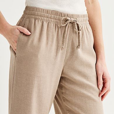 Petite Sonoma Goods For Life® Easy Wide-Leg Linen-Blend Pants