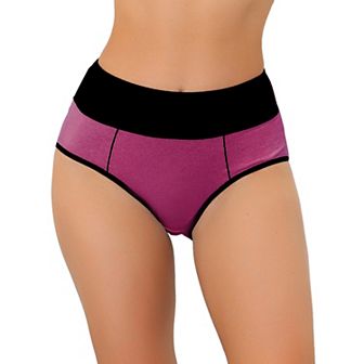 Women's High Waist Tummy Control Color-block Brief, Available In Plus Size