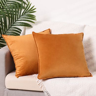2Pcs Velvet Throw Home Decor Solid Couch Sofa Living Room Pillow Covers 16" x 16"