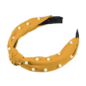 1 pc Satin Knotted Pearl Headband Hairband for Women 1.1 Inch Wide