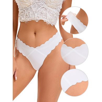 Women's No-Show Hipster Unlined Cheeky Underwear V-Shape Waist Stretch Bikini