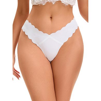 Women's No-Show Hipster Unlined Cheeky Underwear V-Shape Waist Stretch Bikini