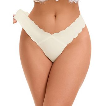 Women's No-Show Hipster Unlined Cheeky Underwear V-Shape Waist Stretch Bikini