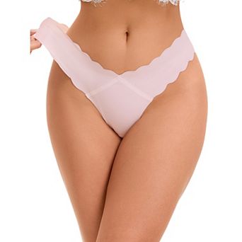 Women's No-Show Hipster Unlined Cheeky Underwear V-Shape Waist Stretch Bikini