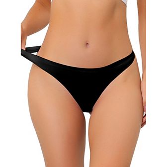 Women's Unlined Satin No-Show Thong Underwear