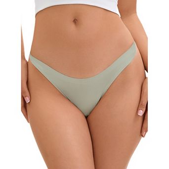 Women's Unlined Satin No-Show Thong Underwear