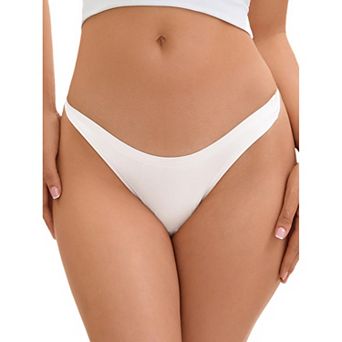 Women's Unlined Satin No-Show Thong Underwear