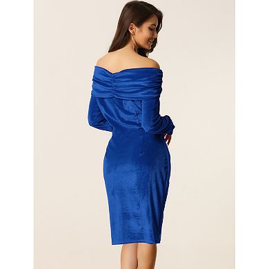 Women's One Shoulder Ruched Bodycon Cocktail Mini Dress
