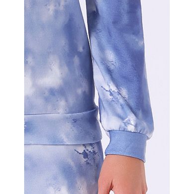 Women's Long Sleeve Pajama Sets Kint Printed Pattern 2 Piece Sleepwear