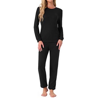 Women's Long Sleeve Pajama Sets Kint Printed Pattern 2 pc Sleepwear