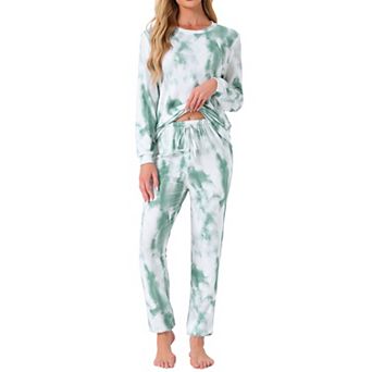 Women's Long Sleeve Pajama Sets Kint Printed Pattern 2 pc Sleepwear
