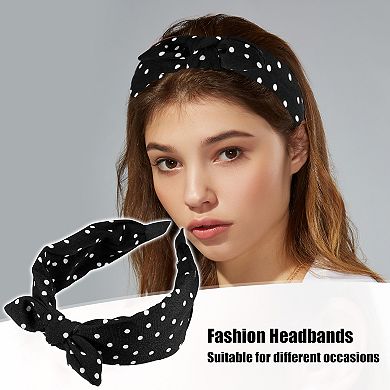 Bowknot Headband with Bunny Ears Hairband for Women 2.17 Inch Wide