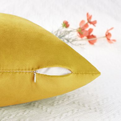 Velvet Modern Solid Couch Sofa Home Decorative Pillow Covers 2 Pcs 20" x 20"