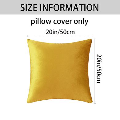 Velvet Modern Solid Couch Sofa Home Decorative Pillow Covers 2 Pcs 20" x 20"